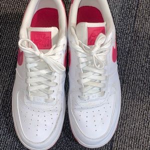 White and pink Air Force ones. WORN TWICE!!